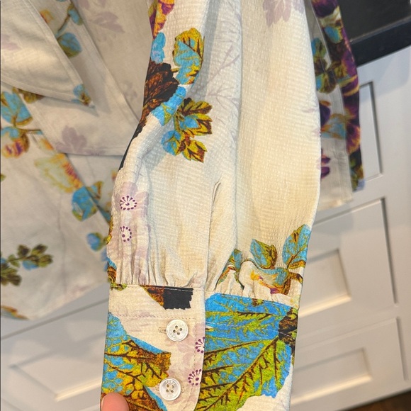 Tory Burch Multicolor Floral Top with Bowsize 8 - Picture 4 of 7